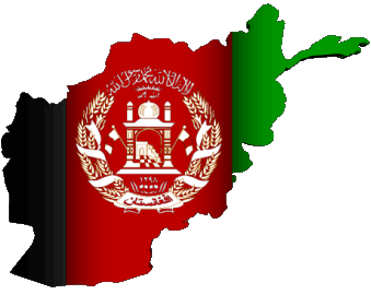 Afghanistan flag map